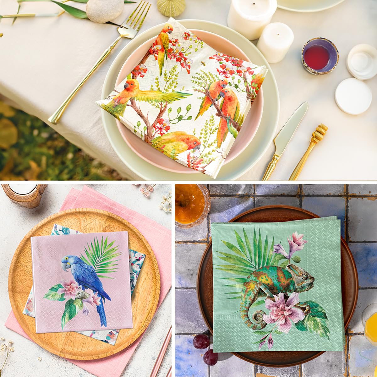 PAW - Tovaglioli di Carta Colorati (33 x 33 cm) I 20 Pezzi I Perfetto per Compleanni, Feste, Matrimoni, Comunione e Celebrazioni I Decorazioni da Tavo - 4