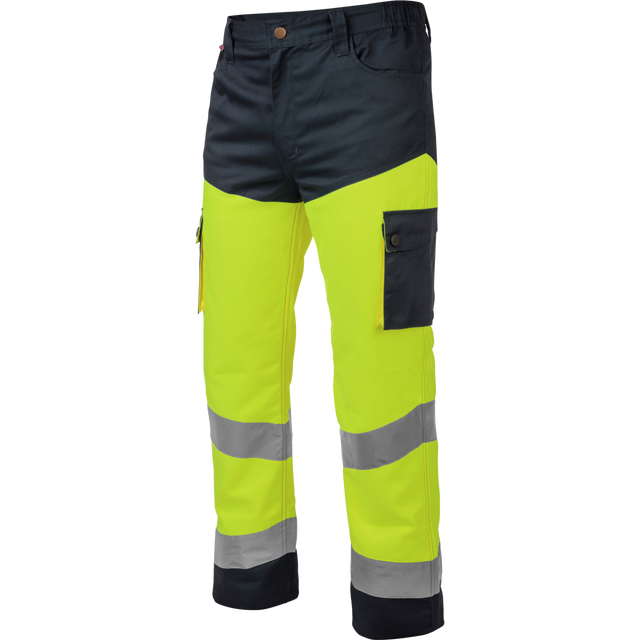 Pantalon de travail Würth MODYF haute-visibilité LUMEN jaune/marine
