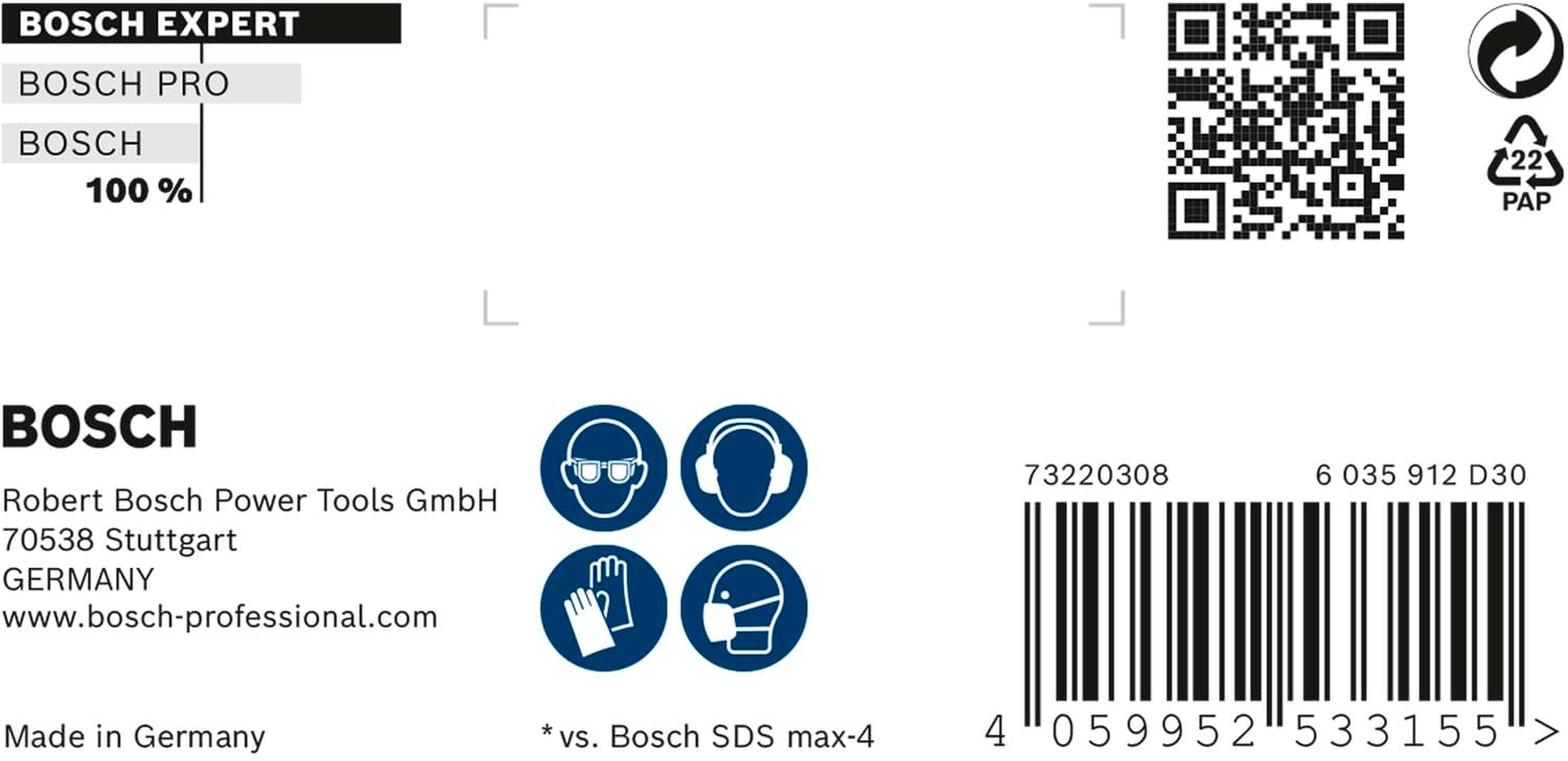 Bosch Professional - Foret béton 25mm SDS MAX 8X Expert 25x400x520mm 4 taillants - 2608900241 - 9