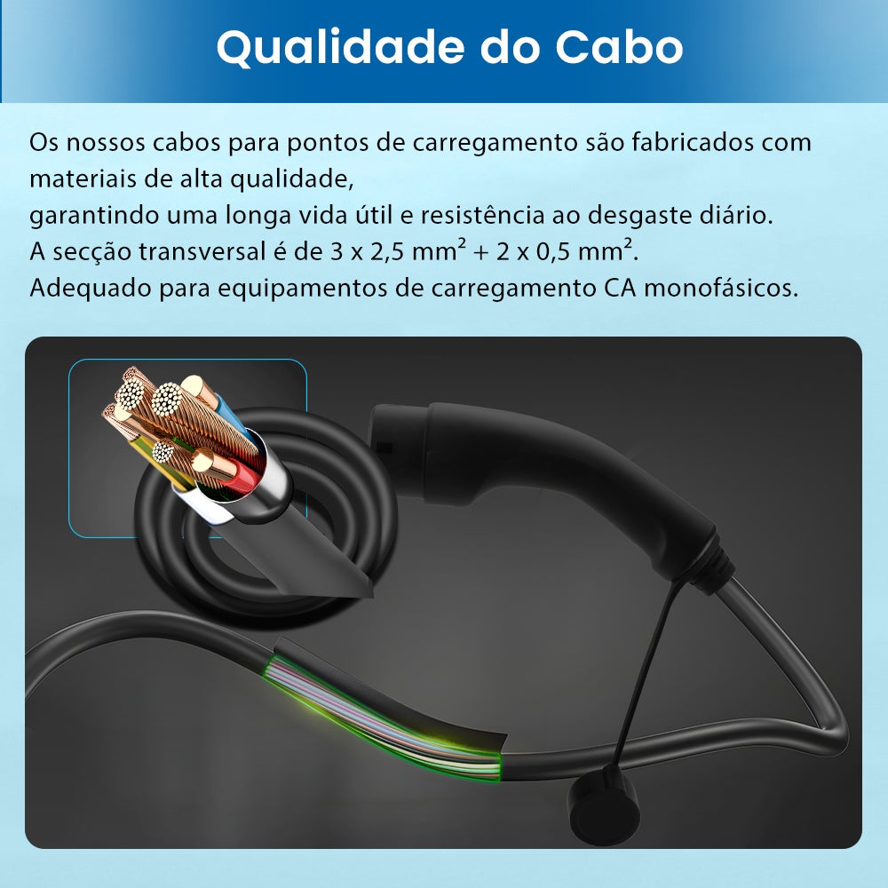 Carregador para Carros Elétricos 3.68 kW 16A Monofásico Type 2 - Cabo 6 m com Tomada Schuko, IEC62196 e IP65 HEXINEX - 8
