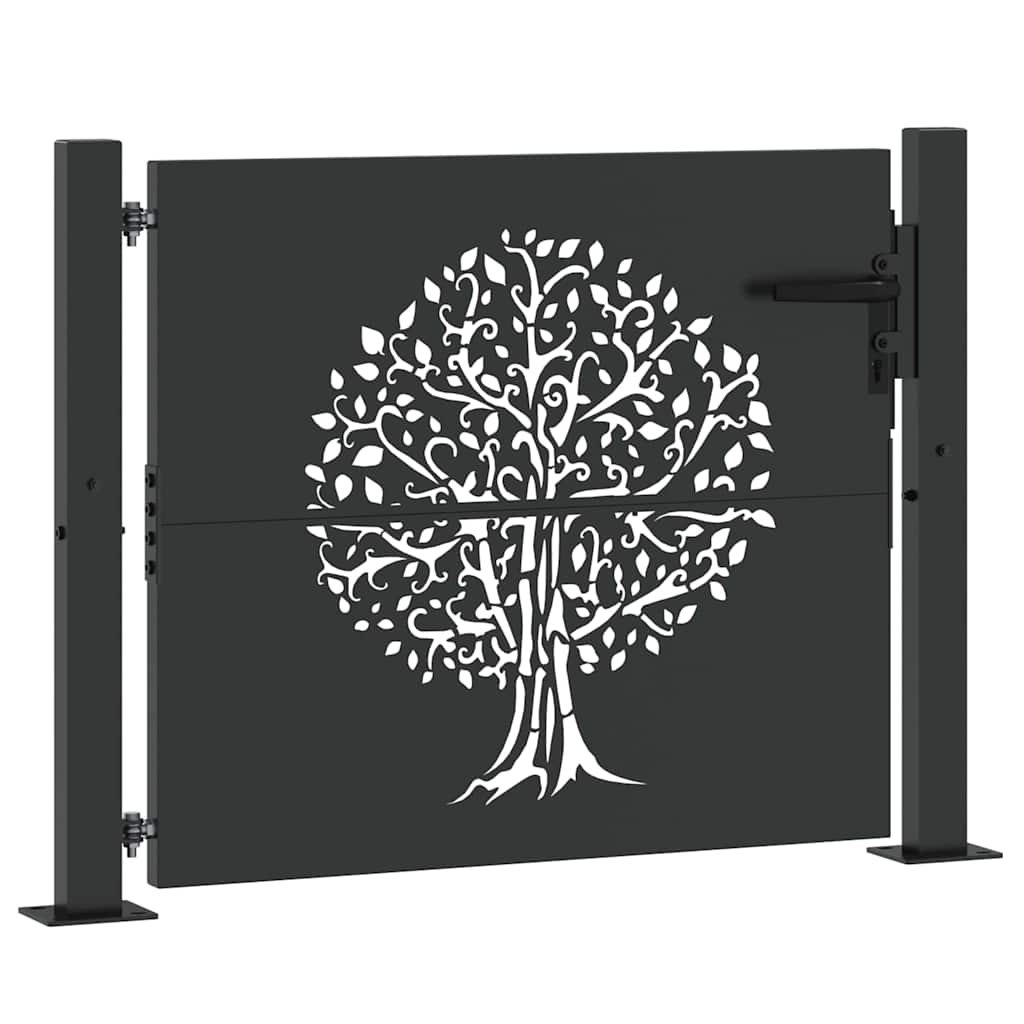 Porte de Jardin Noir 110 x 105 cm Acier peint par poudre vidaXL - 5