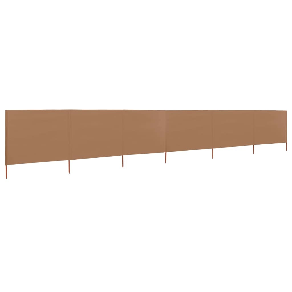 Paravientos | biombo divisor de playa de 6 paneles tela gris topo 800x160 cm cfw93164
