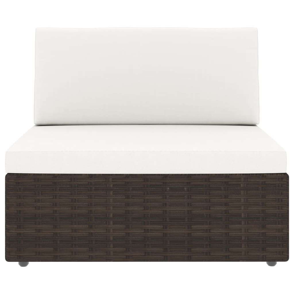 Maison Exclusive - Set Divani da Giardino 6 pz con Cuscini in Polyrattan Marrone - 3