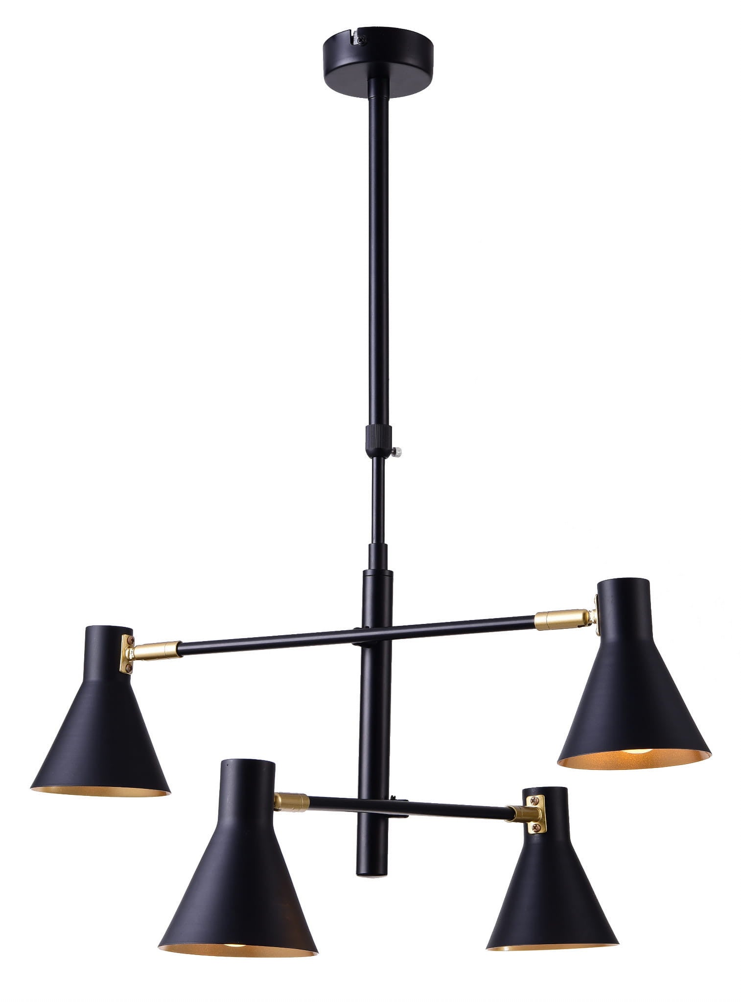 Lampa wisząca Less czarno-złota 4xE14x40W wym: 65 x 56 x 56 cm metal Candellux