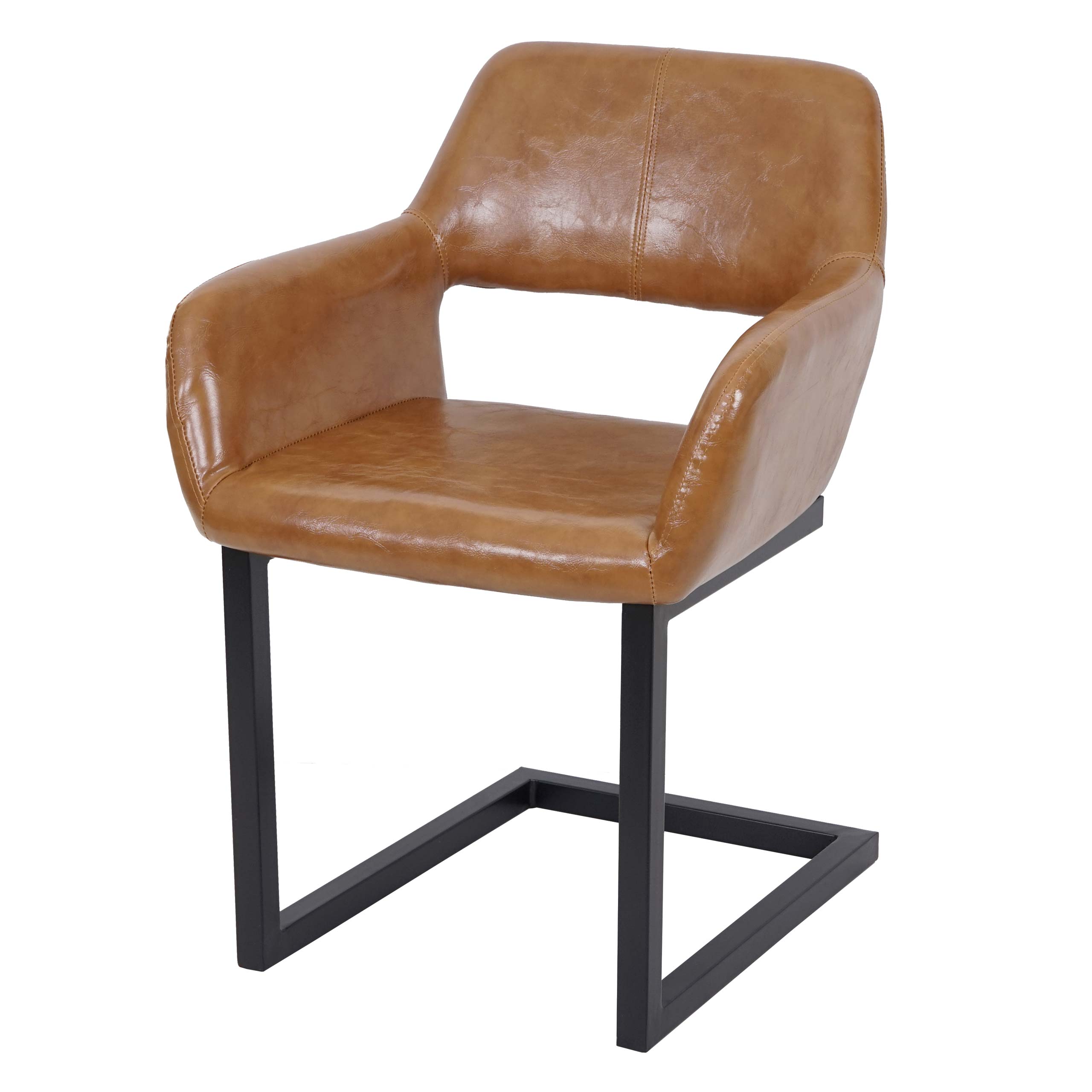 Krzesło do jadalni HWC-A50 II, krzesło kuchenne na wsporniku, retro 50s design ~ sztuczna skóra, imitacja zamszu