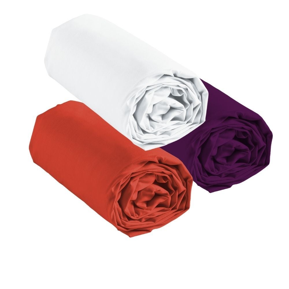 Lot De 3 Draps Housse Bambou EASY DORT 70x140 - Anis Blanc Ciel - Puériculture & Eveil