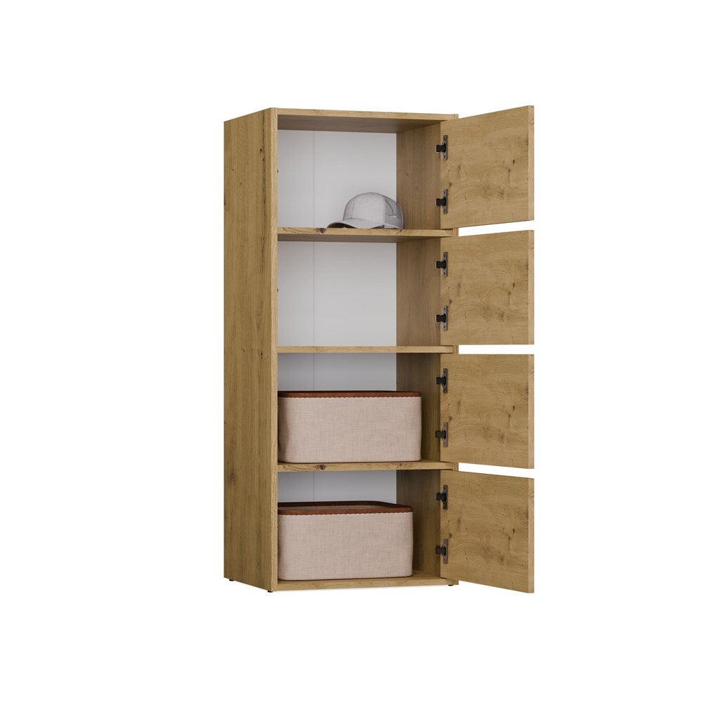 ALMA - Commode 4 portes pour chambre à coucher - 50x119x40 cm - Chêne Artisanal - 10