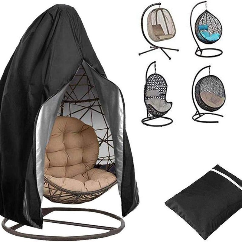 Pokrowiec na krzesło ogrodowe wiszące - Pokrowiec na krzesło z zamkiem błyskawicznym, wodoodporny i wiatroszczelny, do mebli ogrodowych, 190 x 115 cm