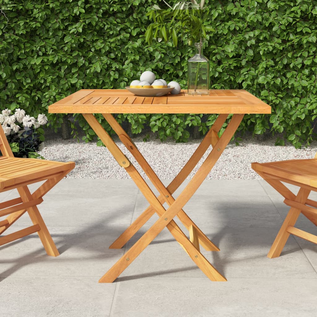 Table de jardin pliante en bois de teck massif 85x85x76 cm - 2