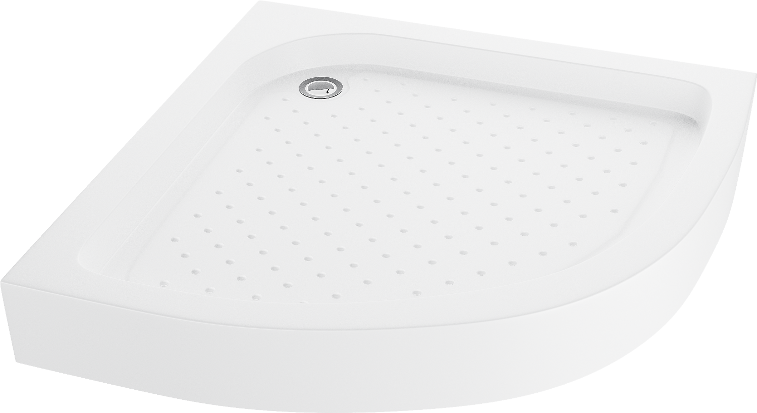 Receveur De Douche Semi-Circulaire De 80 Cm En Acrylique Et Abs Blancs