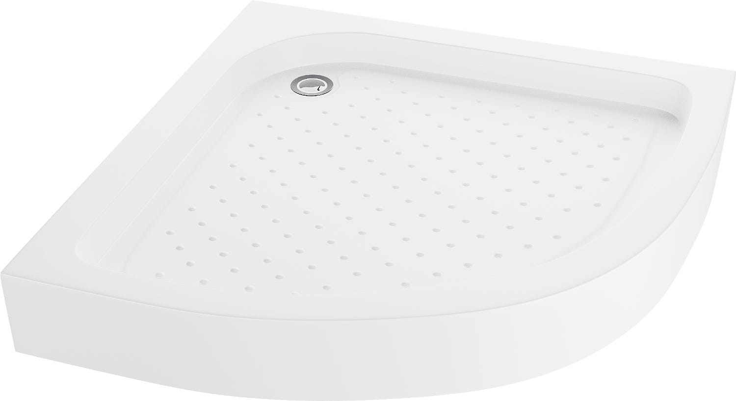 Receveur De Douche Semi-Circulaire De 80 Cm En Acrylique Et Abs Blancs Receveur De Douche Semi-Circulaire De 80 Cm En Acrylique Et Abs Blancs