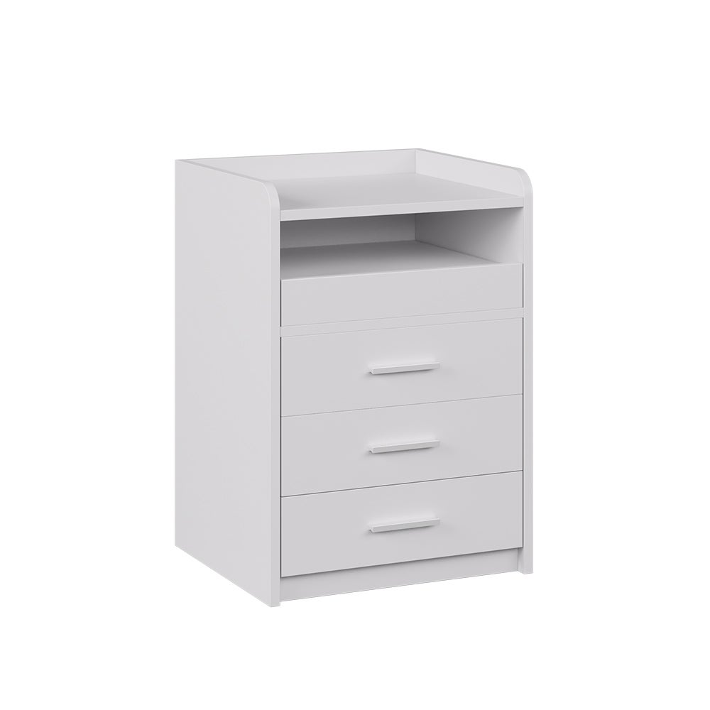 Vicco Stolik nocny Edis, Biały, 45 x 64 cm z 3 szufladami