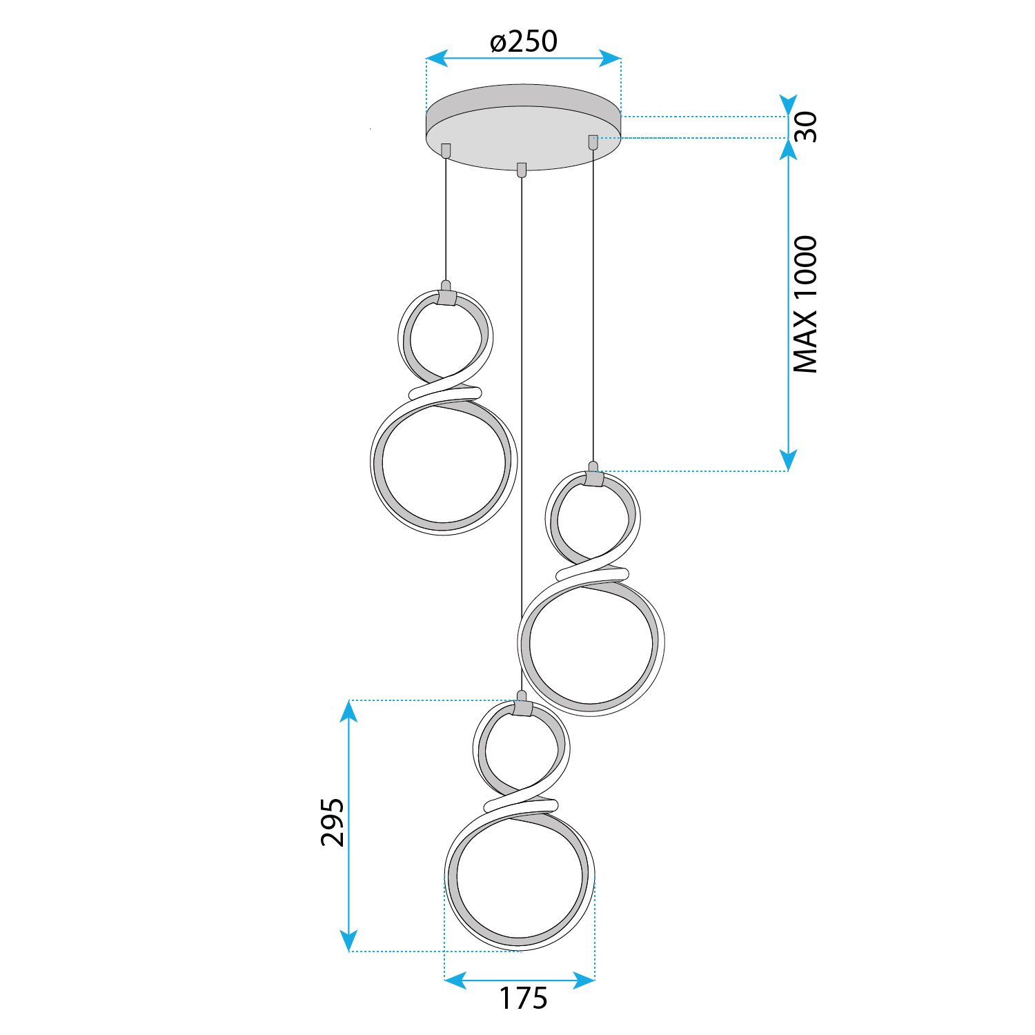 Lampa Sufitowa Wisząca Led Toolight G073-3Cpr Złoty - 9