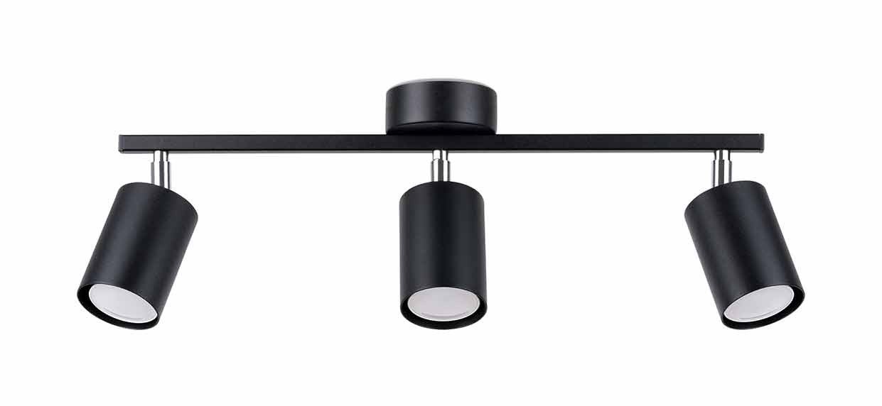 Reflektor sufitowy spot natynkowy Lemmi listwa czarny-chromowany 3xGU10x40W wym: 46 x 8 cm metal Sollux Lighting