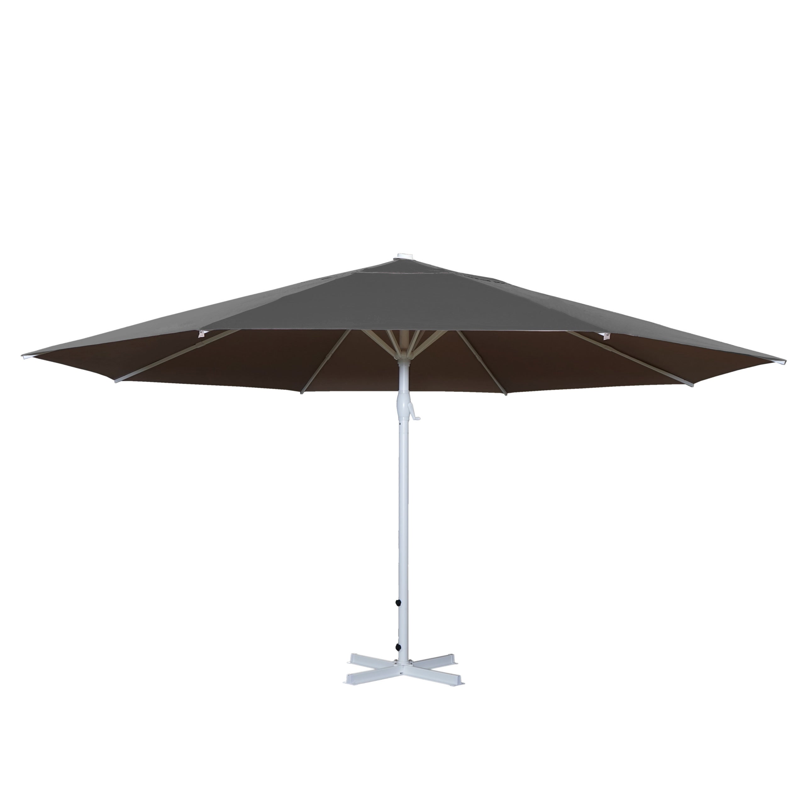 Parasol Meran II, parasol gastronomiczny, Ø 5 m, poliester/aluminium, maszt biały 28 kg ~ antracytowy bez podstawy