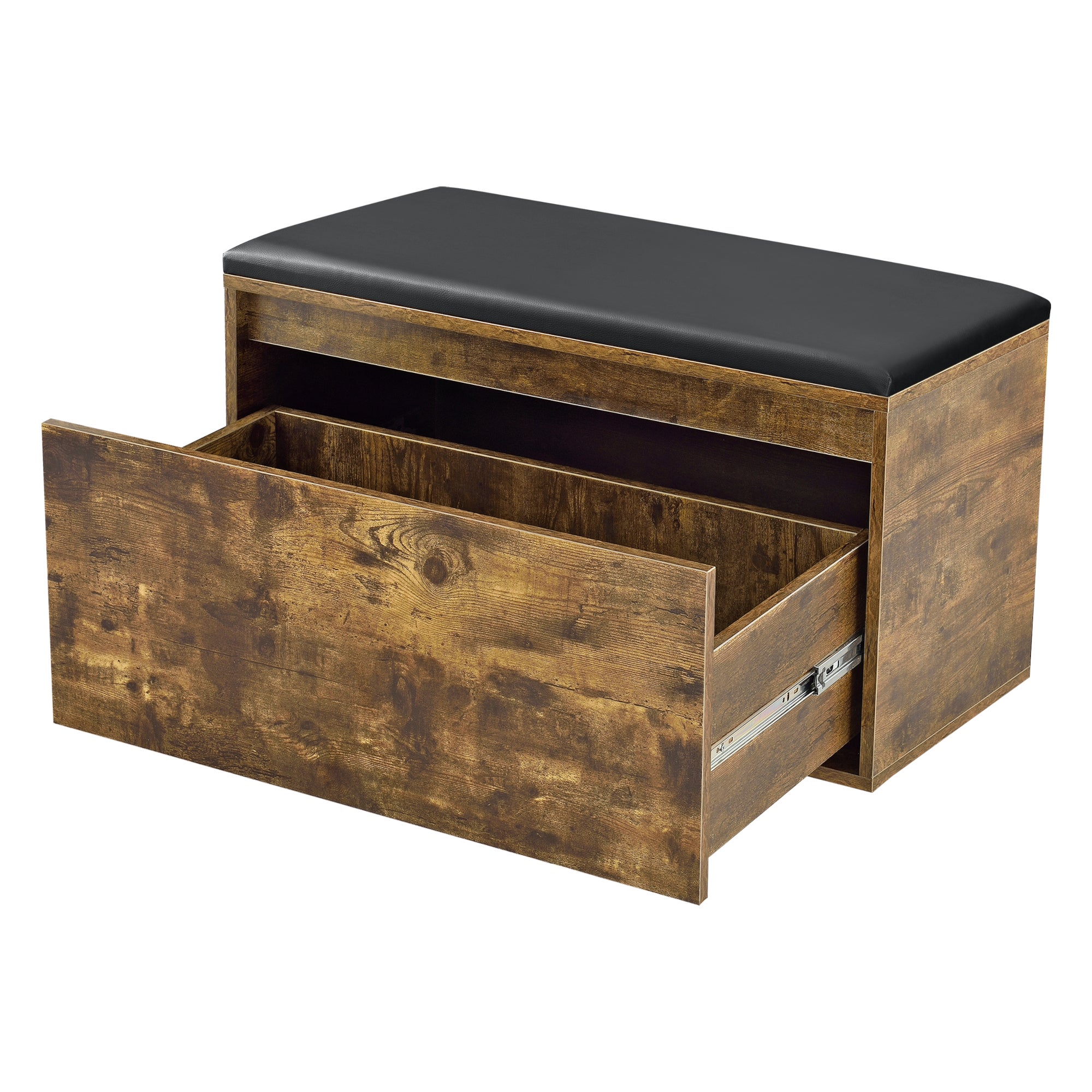 Banc à chaussures Degerfors 80 x 39 x 45 cm effet chêne foncé noir [en.casa] - 3