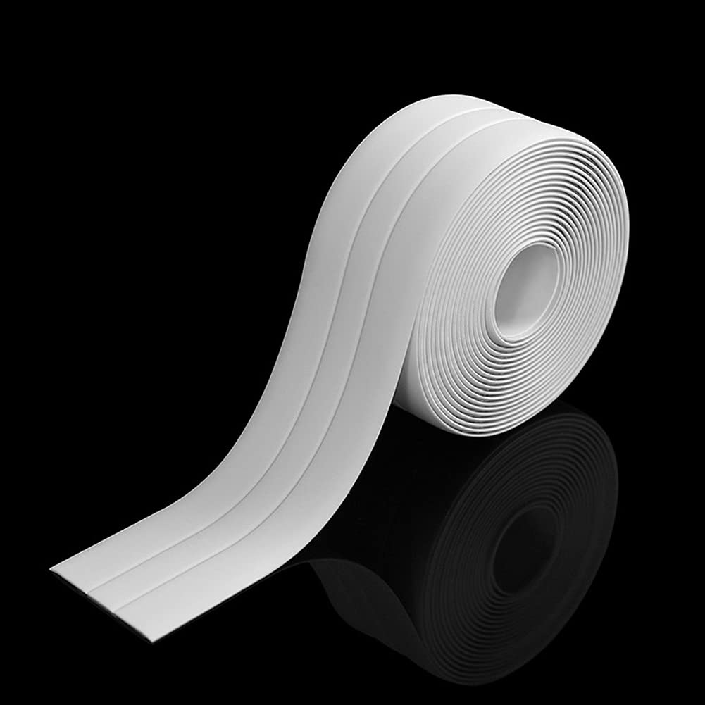 300 * 3,8 cm - Trójwarstwowa taśma uszczelniająca, biała taśma PVC, samoprzylepna taśma odporna na pleśń i przecieki, odpowiednia na wiele okazji do c