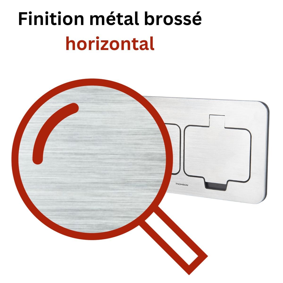 Double prise de sol étanche Initiale 16A 2P+T IP55 - Métal brossé - Protec - 3