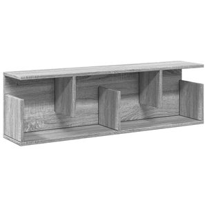 VidaXL Mensole Parete 4pz Grigio Sonoma 100x20x1,5cm Legno Multistrato - 12