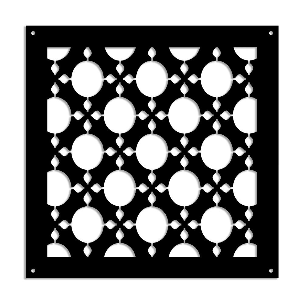 ALADIN - Panel perforowany z PVC - Parasol przeciwsłoneczny - Rozmiar 98x98 cm - Grubość 1 cm - Kolor CZARNY