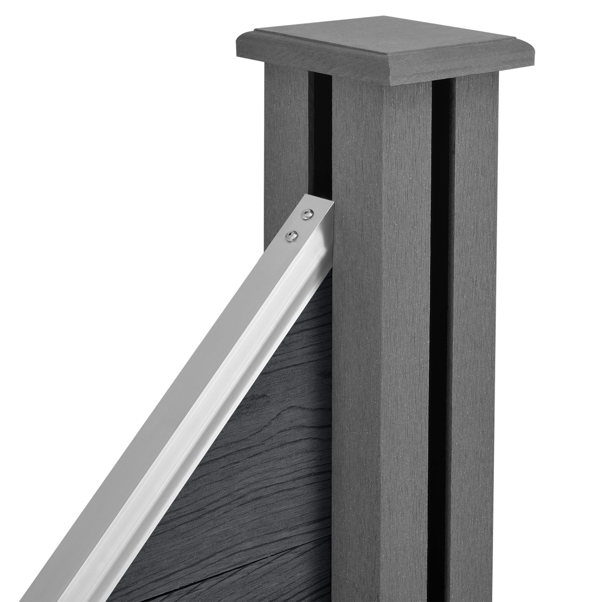 Clôture Inclinée Bois Composite WPC Segovia Gris 180 x 96 cm [neu.holz] - 5