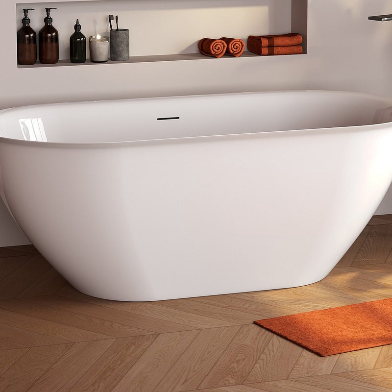 Biała wanna wolnostojąca - 197 L - Akryl - 160 x 80 x 58 cm - SORTINO