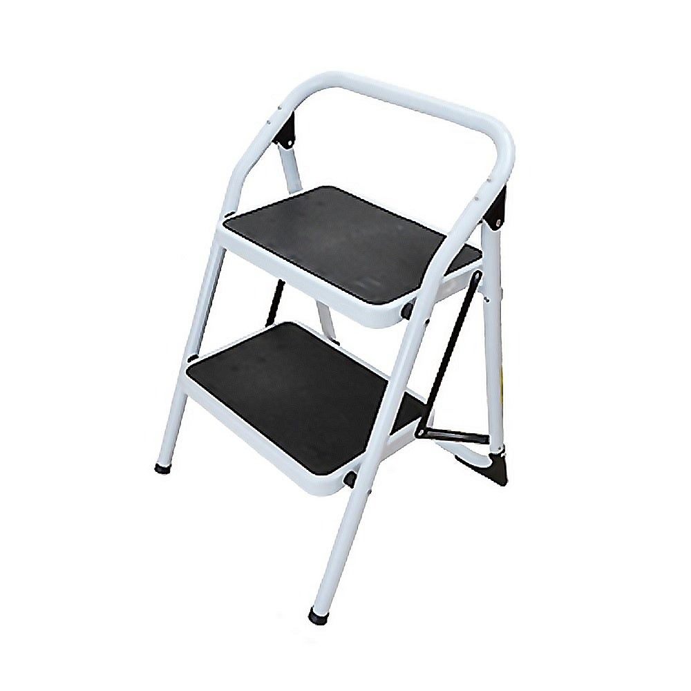 Taburete 2 peldaños tubo redondo bajo