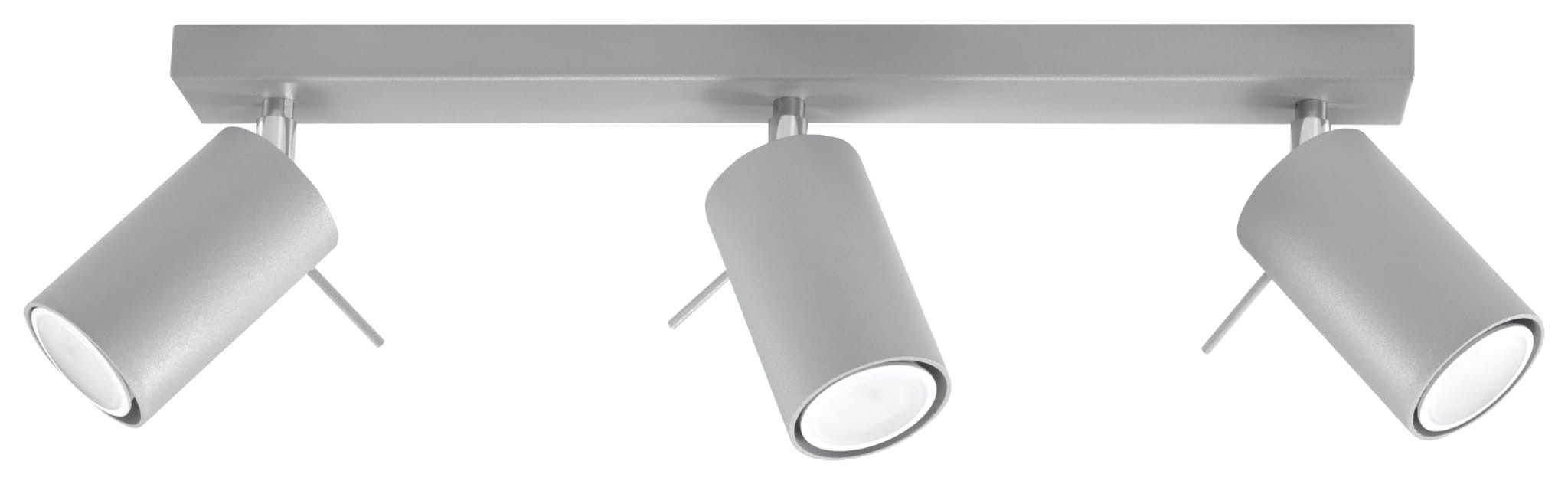 Reflektor sufitowy spot natynkowy Ring listwa szaro-chromowany 3xGU10x40W wym: 45 x 45 cm metal Sollux Lighting