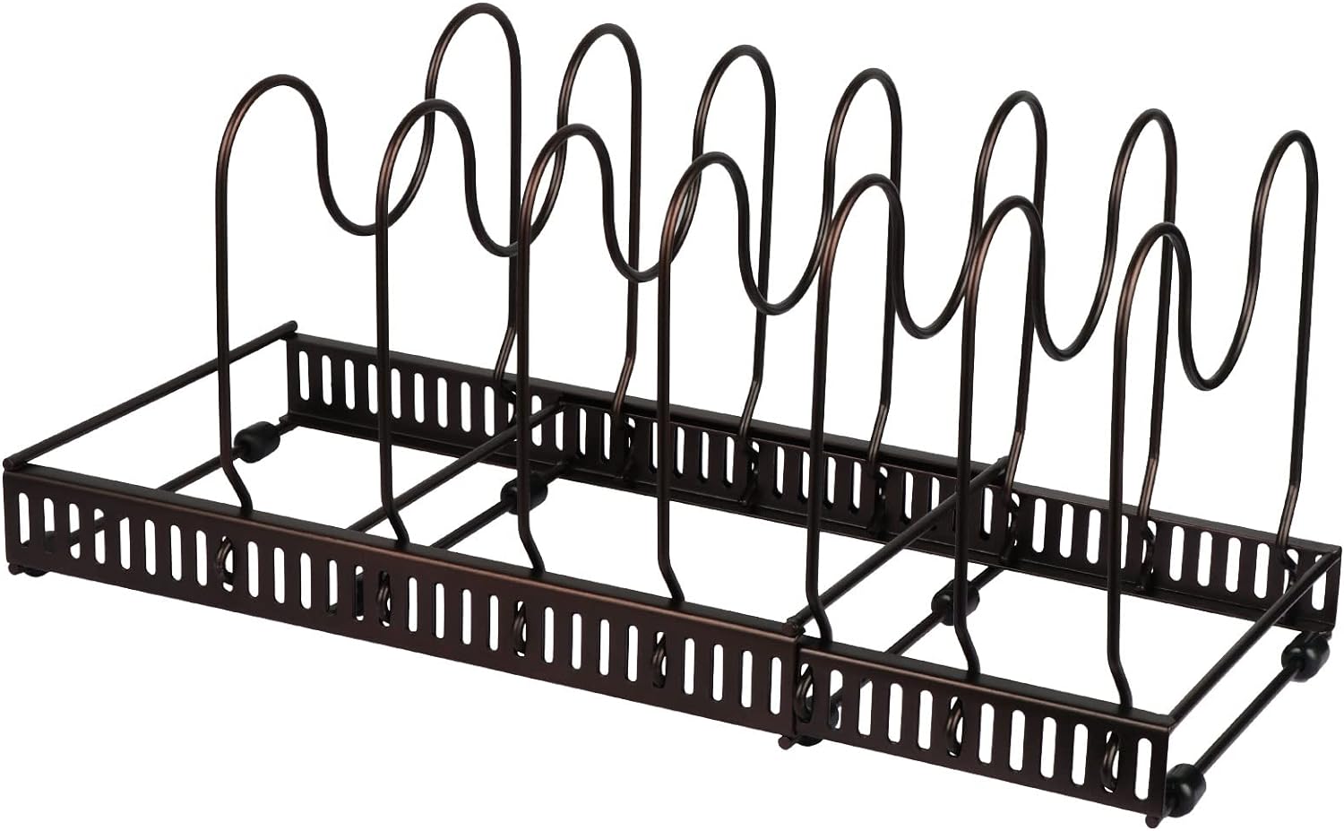 weiting Portavaso telescopico | Struttura flessibile verticale | 7 scomparti regolabili, organizer per pentole e padelle espandibile per l'armadio