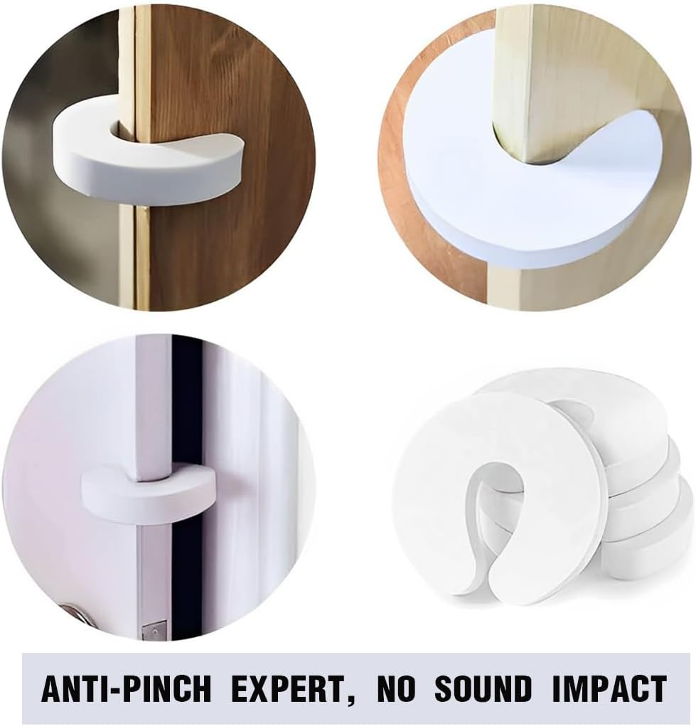 Bloc Porte Securite Bebe, 6 pcs Bloque Porte Bébé, Cale Anti Pince Doigt pour Fenetre Sécurité, Amortisseur Stop-Porte Mousse Enfant - 2