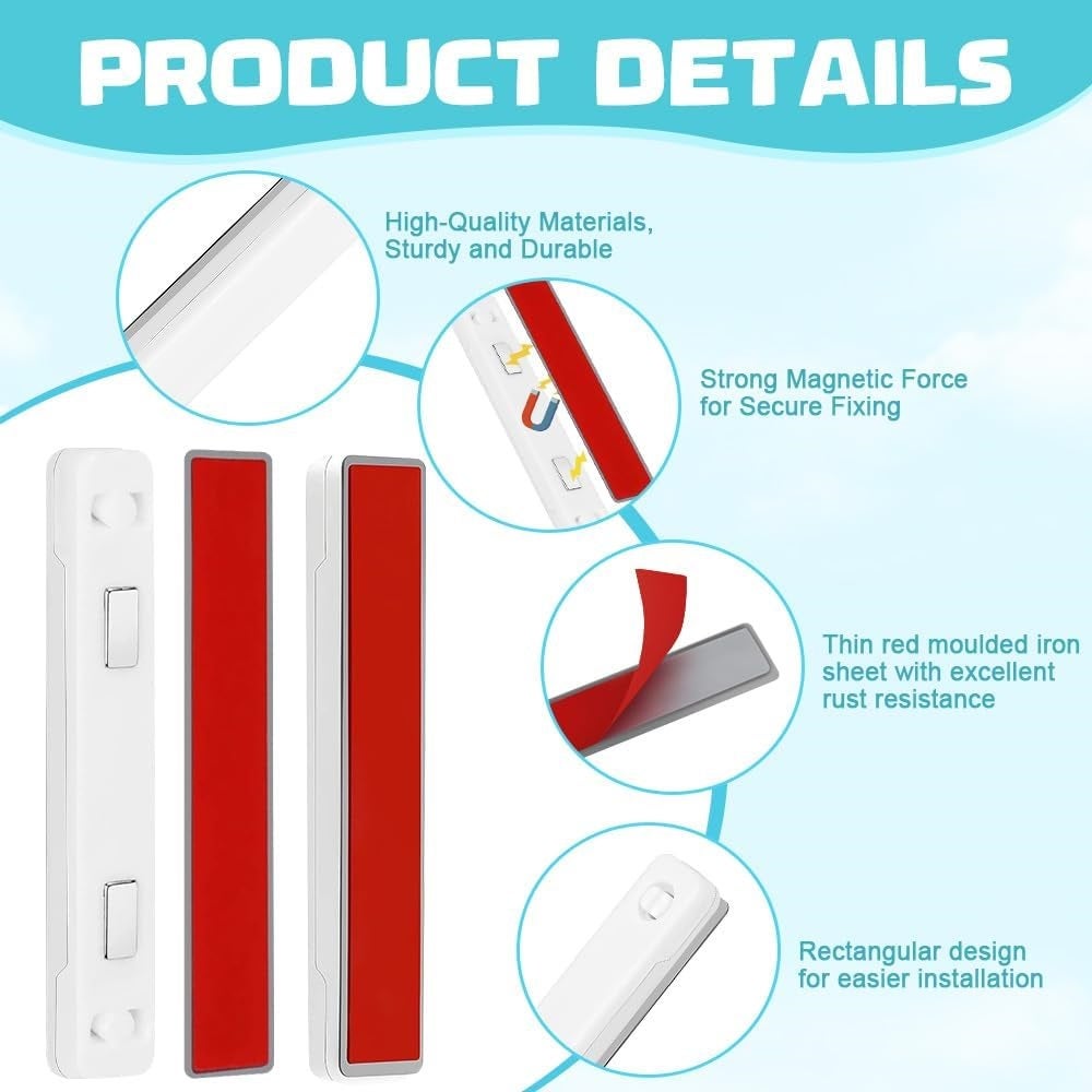 Paquete de 12 imanes antimosquitos para ventanas, abrazaderas para mosquitos, abrazaderas autoadhesivas para mosquitos, no requiere perforación blanco - 2