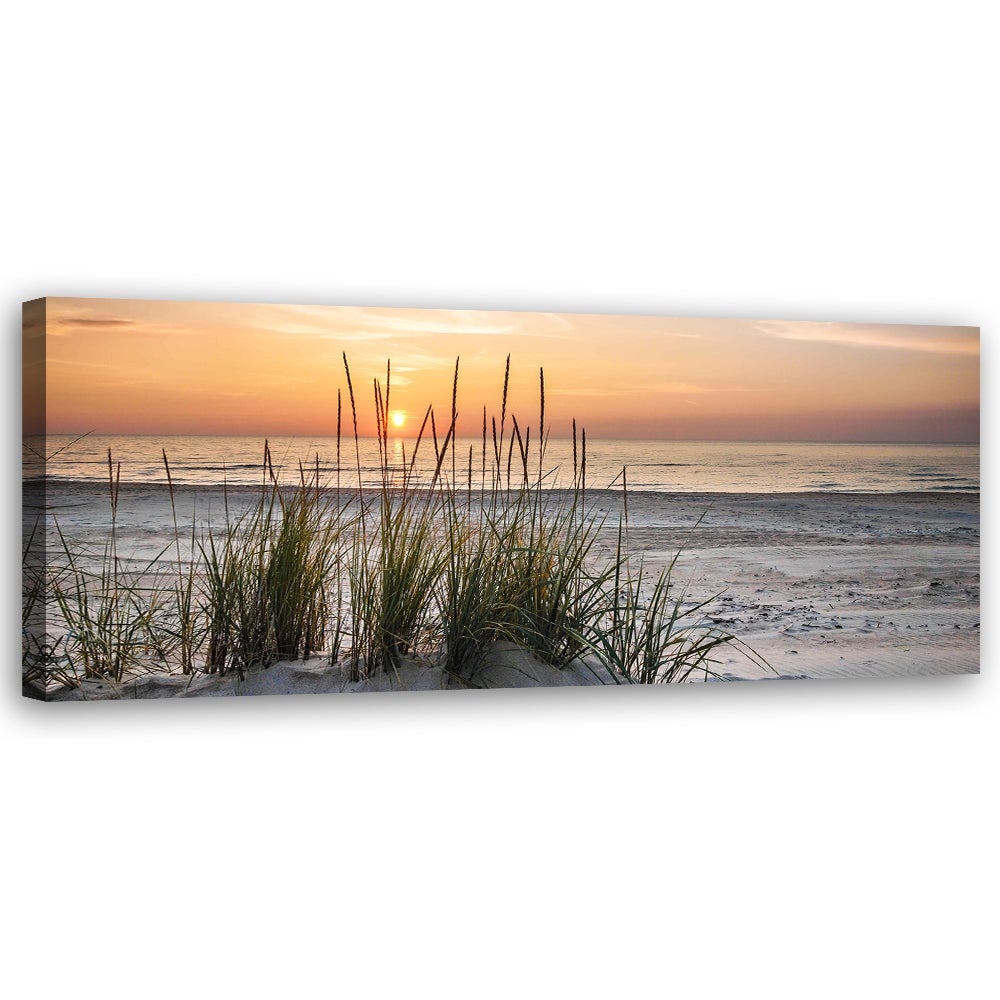 Obraz na płótnie, Zachód słońca na plaży 120x40