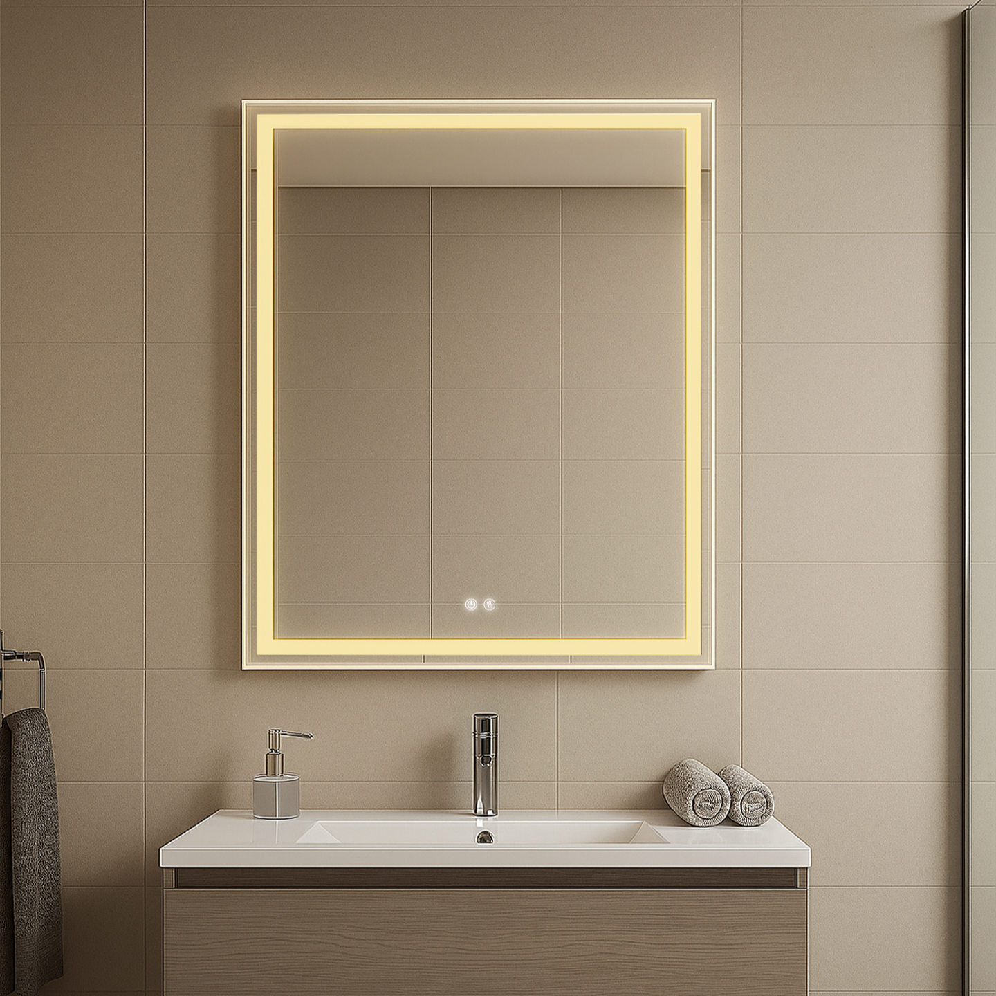 VocalStar Paquete De 2 Espejos De Baño Negros De 24 X 36 Pulgadas, Espejo Rectangular Con Arco
