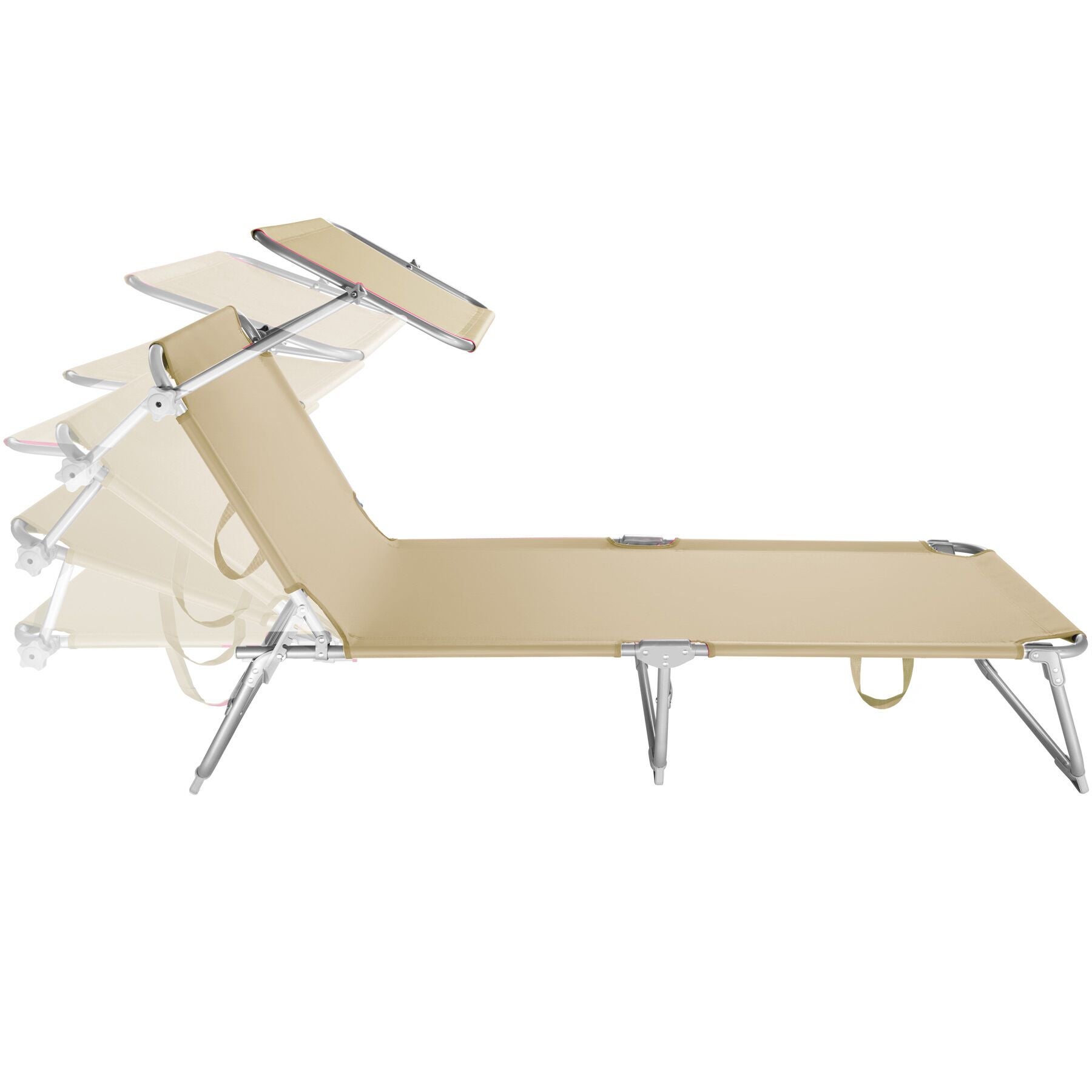 Lot de 2 transats en acier et polyester pliable avec dossier réglable sur 4 positions 190 x 68 x 28 cm TECTAKE - 2