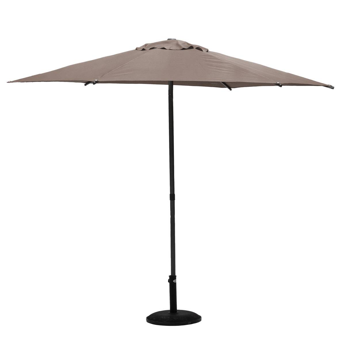 Parasol droit rond Soya Taupe - Hespéride - 2