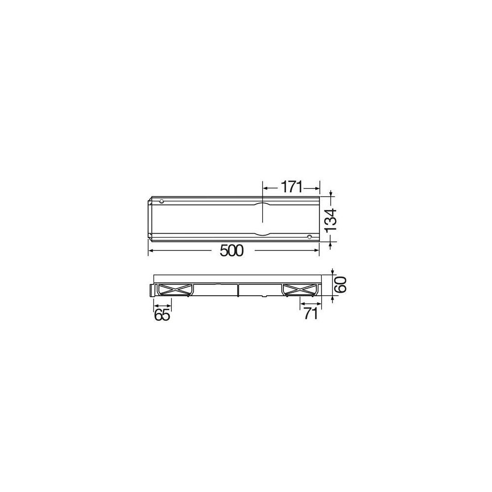 NICOLL Caniveau bas 0,5m PVC A15 ou B125 largeur 130 - 8