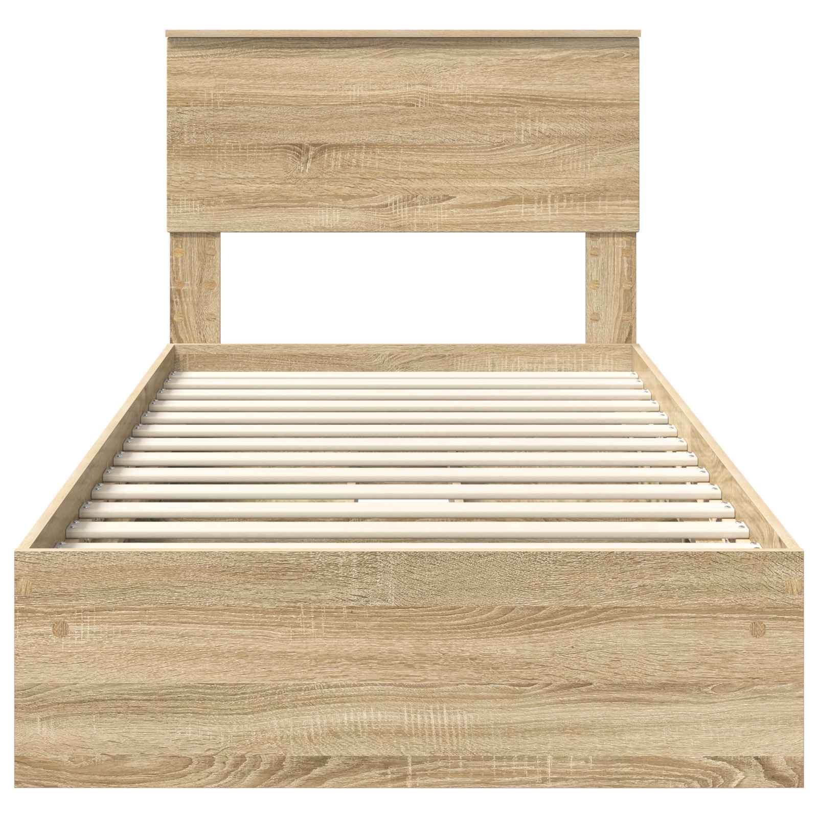 Lit de rangement chêne 75 x 190 cm panneau de bois - 8