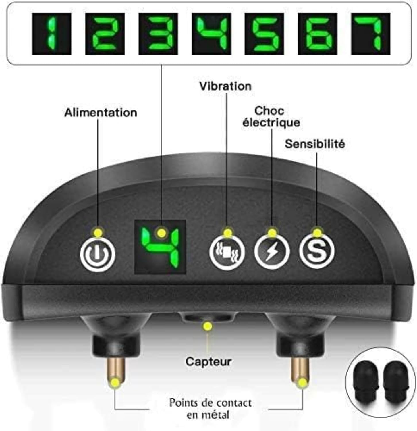 Collar antiladridos para perros - 3 modos: descarga/vibración/sensibilidad, ajustable, apto para perros pequeños y grandes - 6