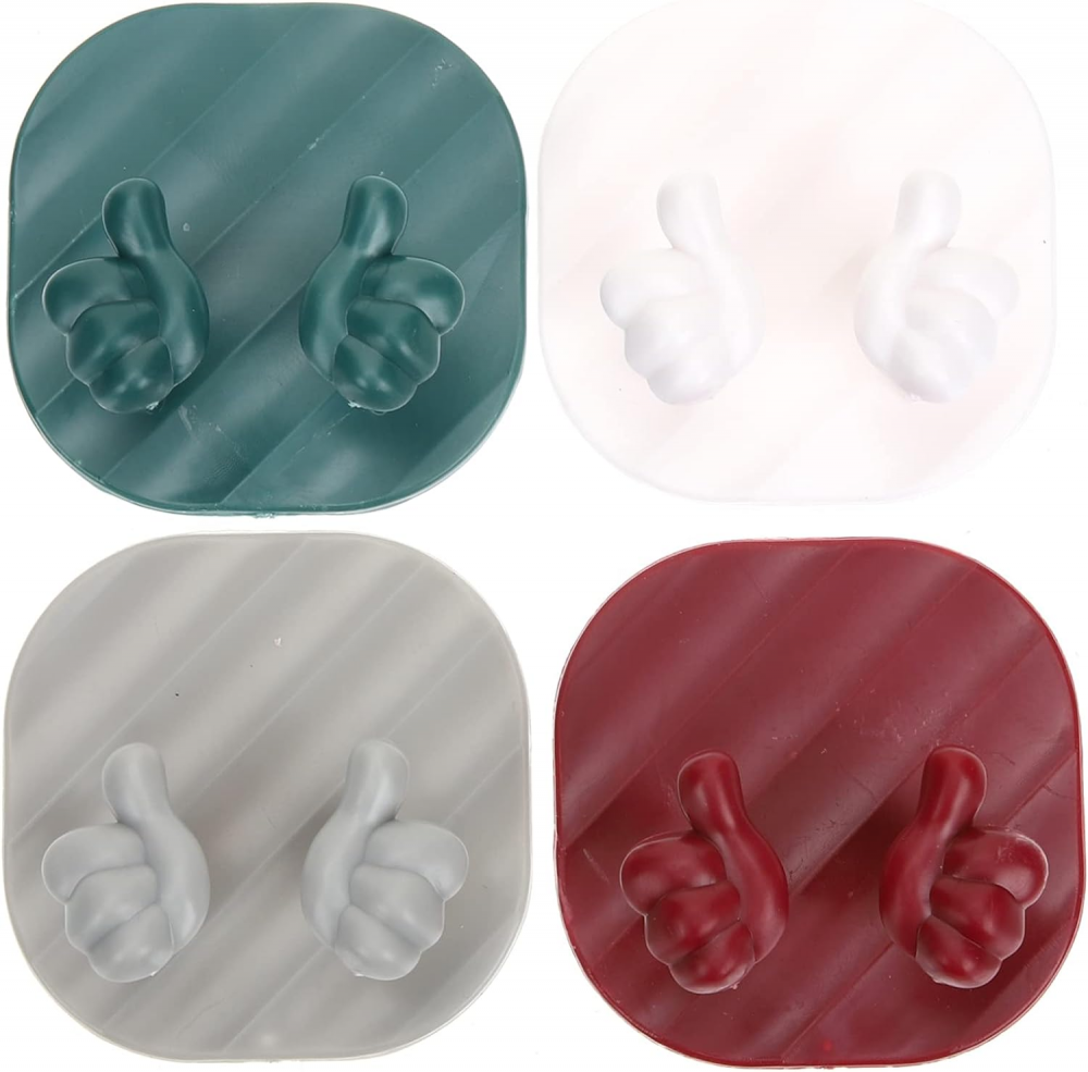 Wieszak ścienny na listwę zasilającą, organizer do ładowarki, opaska na głowę, sypialnia, kuchnia, hak do zarządzania kablami, 4 sztuki