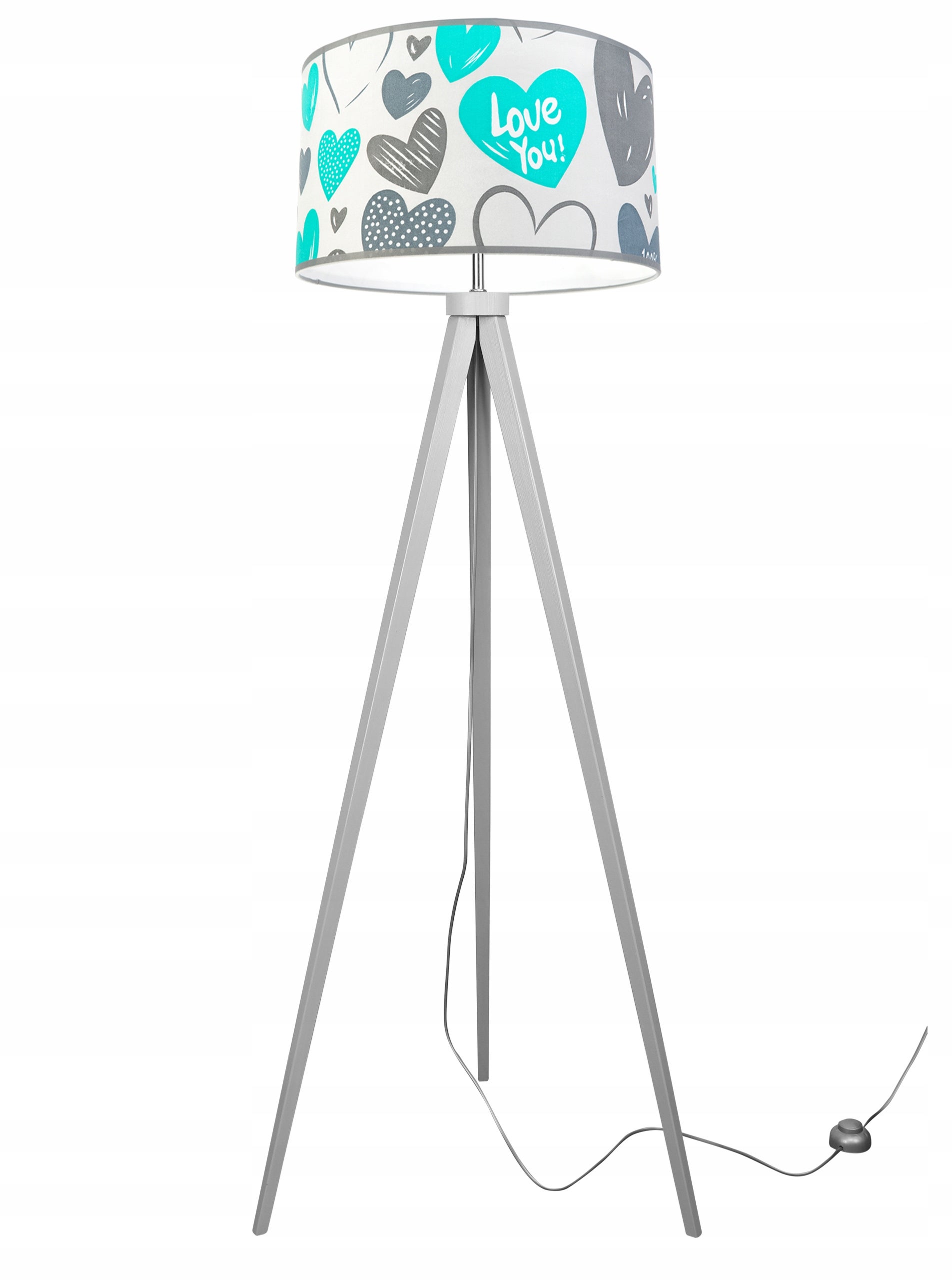 Lampa podłogowa stojąca trójnóg Koale 1xE27 abażur owalny niebieski Light Home LH