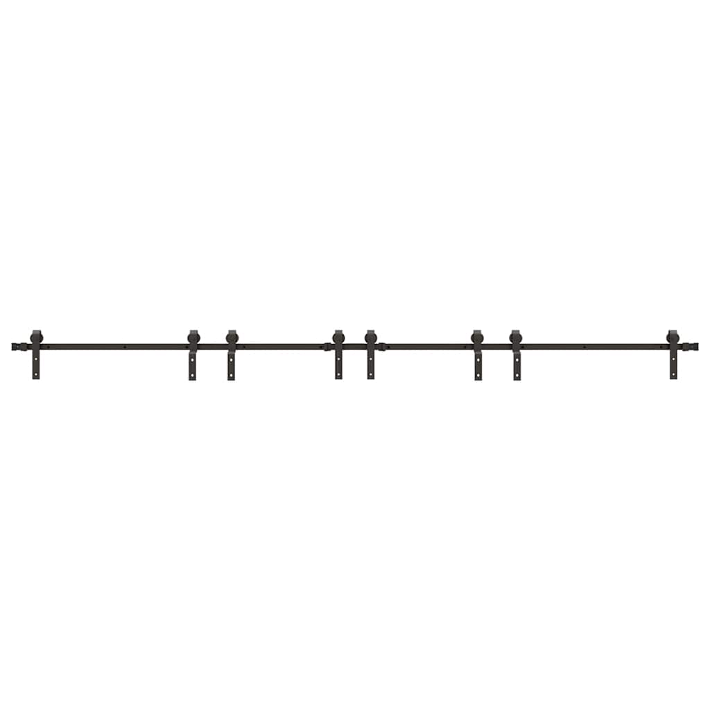 vidaXL Kit di Binari per Porte Scorrevoli 400 cm Acciaio Nero - 8