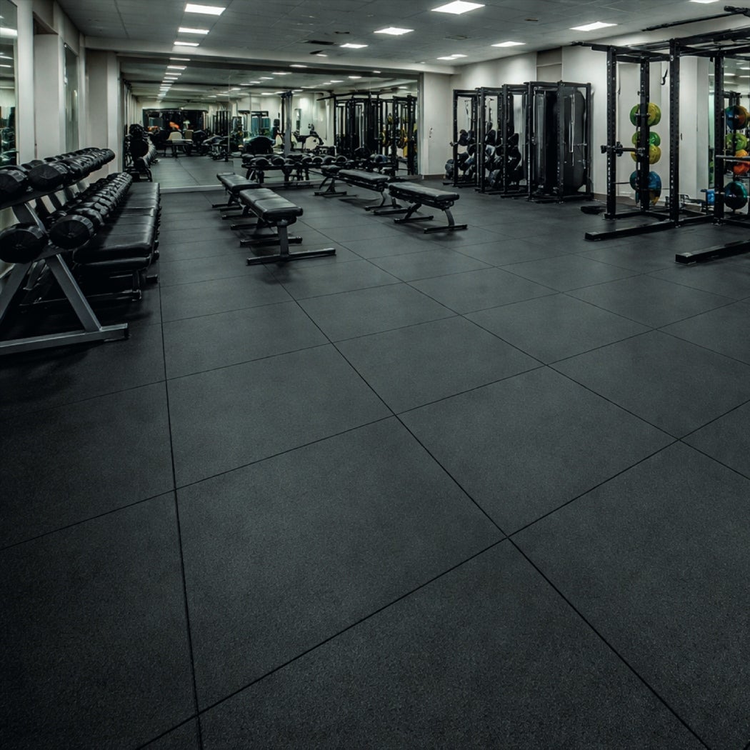 Loseta caucho antigolpes 500x500x40 mm negra para gimnasio y áreas de juego | Lestare - 9