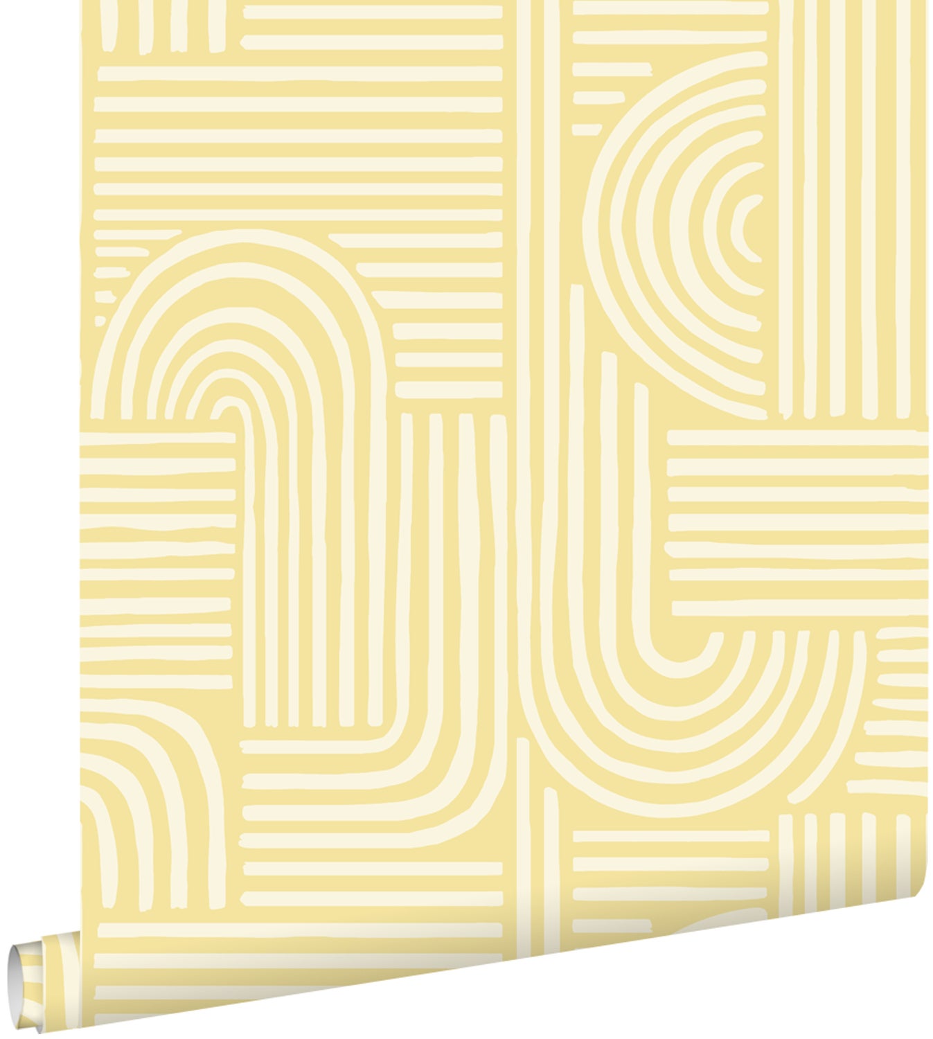 Tapeta graficzny motyw 3D żółtym - 50 x 900 cm - ESTAHOME