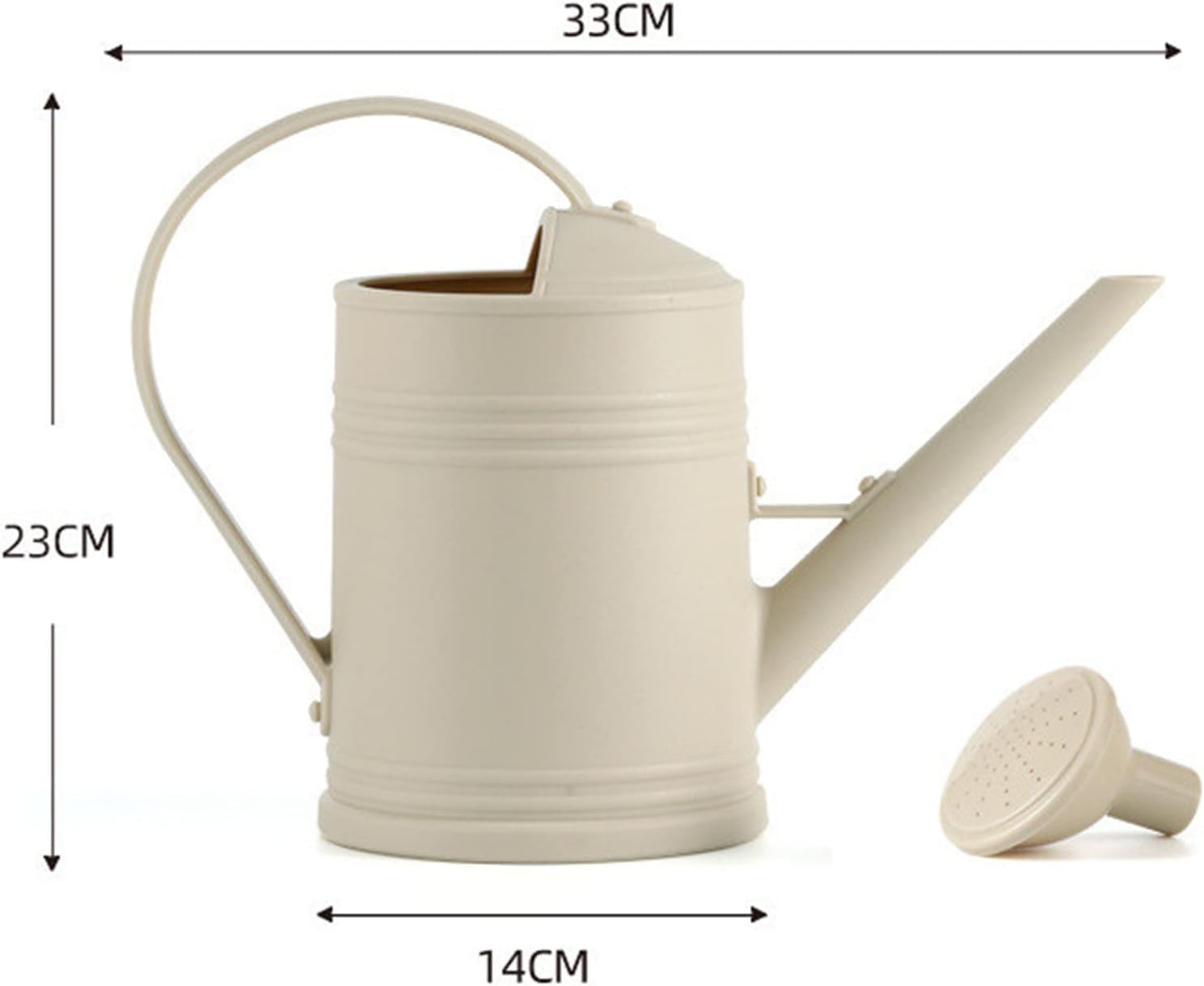 Arrosoir de jardin 2 l - Petit arrosoir pour plantes d'intérieur - Avec douchette amovible - En plastique - Pour l'intérieur et l'extérieur - Beige - 6