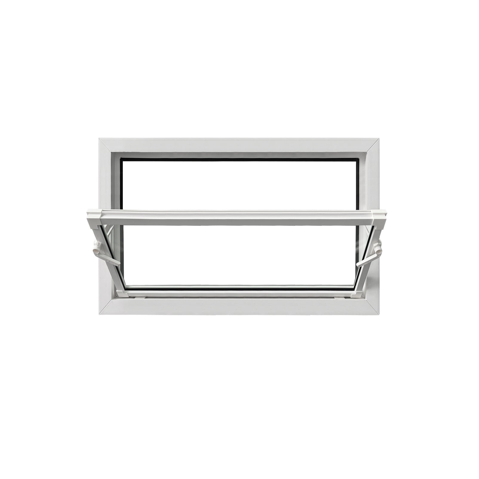 Ventana de sótano de pvc blanca 80 x 40 cm (800 x 400 mm), para sótano, con acristalamiento simple, ventana abatible