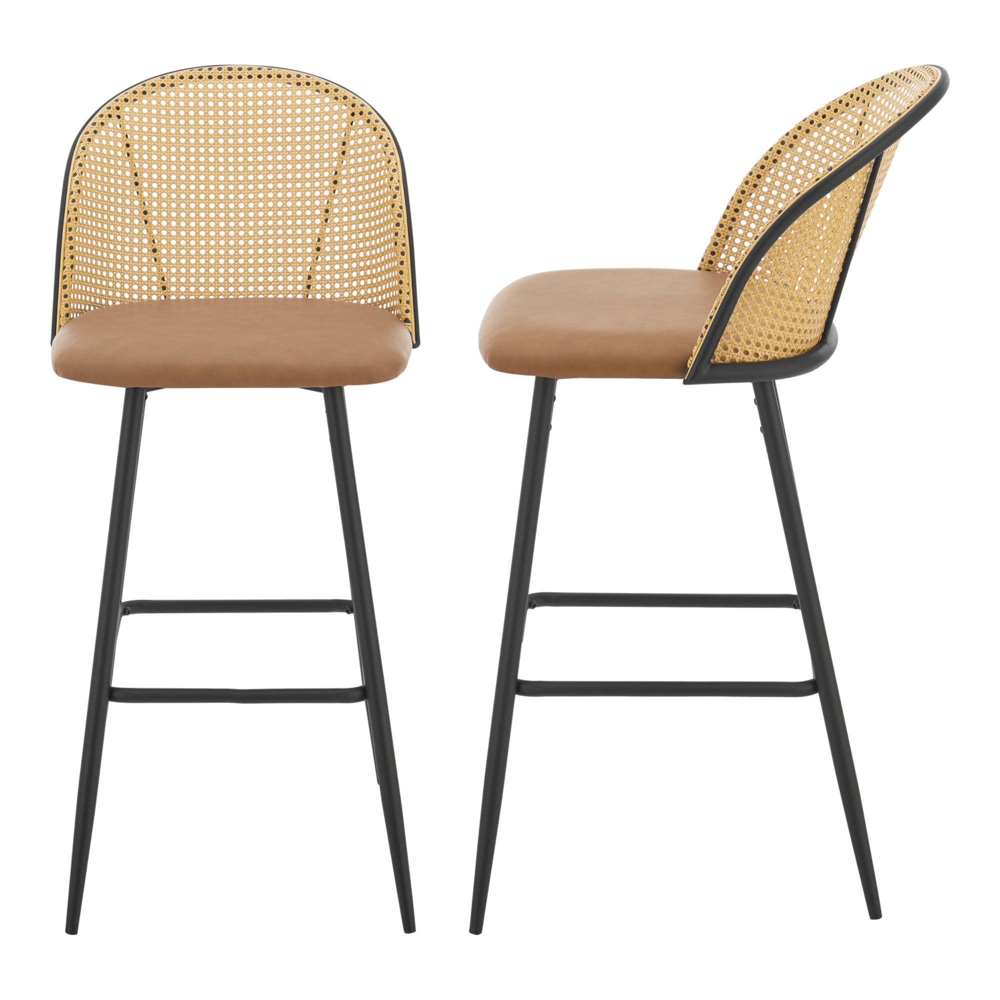 Set 'Gausdal' Sgabelli da Bar con Poggiapiedi e Sedute Imbottite