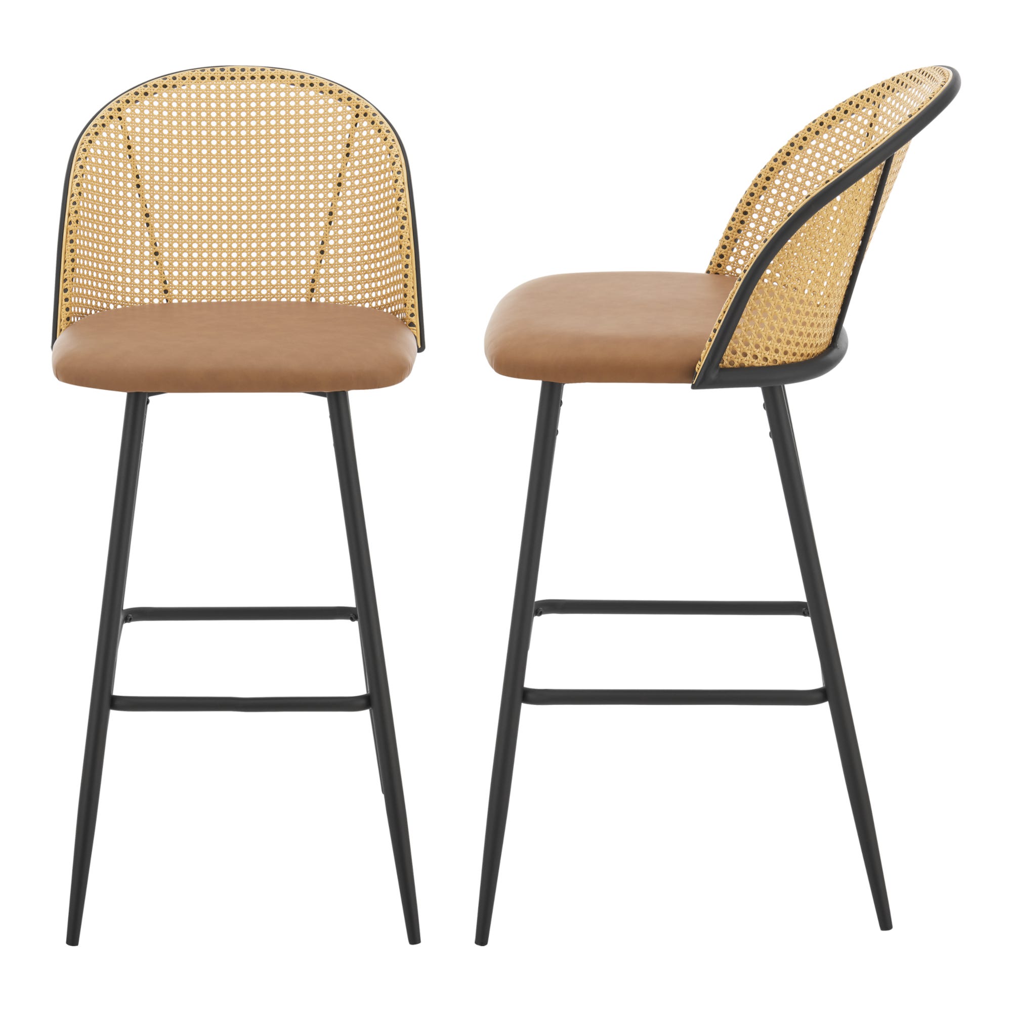 Set 'Gausdal' Sgabelli da Bar con Poggiapiedi e Sedute Imbottite