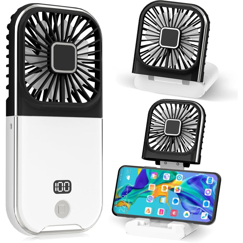 Mały wentylator przenośny, ładowany przez USB, cichy, do biura, domu, na zewnątrz i do spania (czarny)