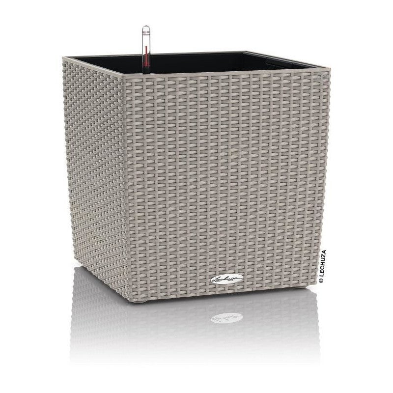 Lechuza Cube Cottage 50 Brun Sable - Pot De Fleurs Avec Système D'Arrosage