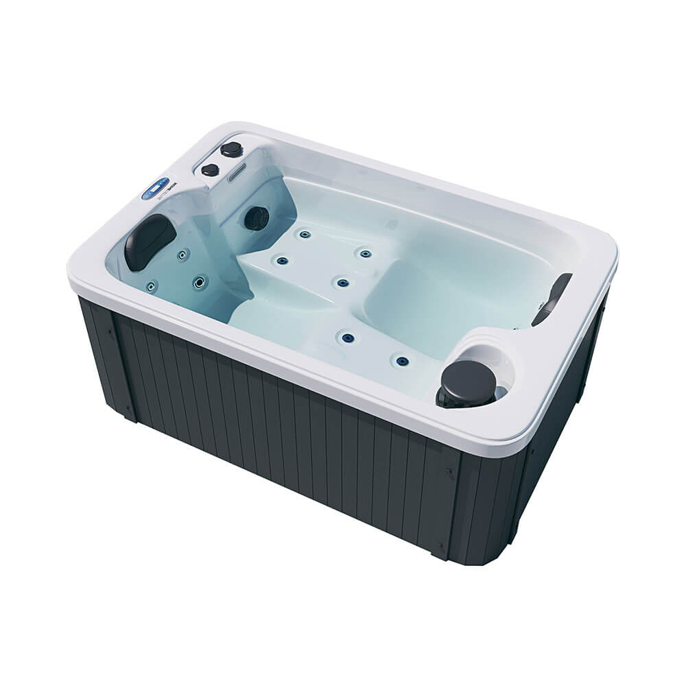 Home Deluxe - Jacuzzi d'extérieur HORIZON Plus - avec escalier et couverture thermique, env. 115 x 175 x 70 cm, chauffage et massage inclus I Jacuzzi - 4